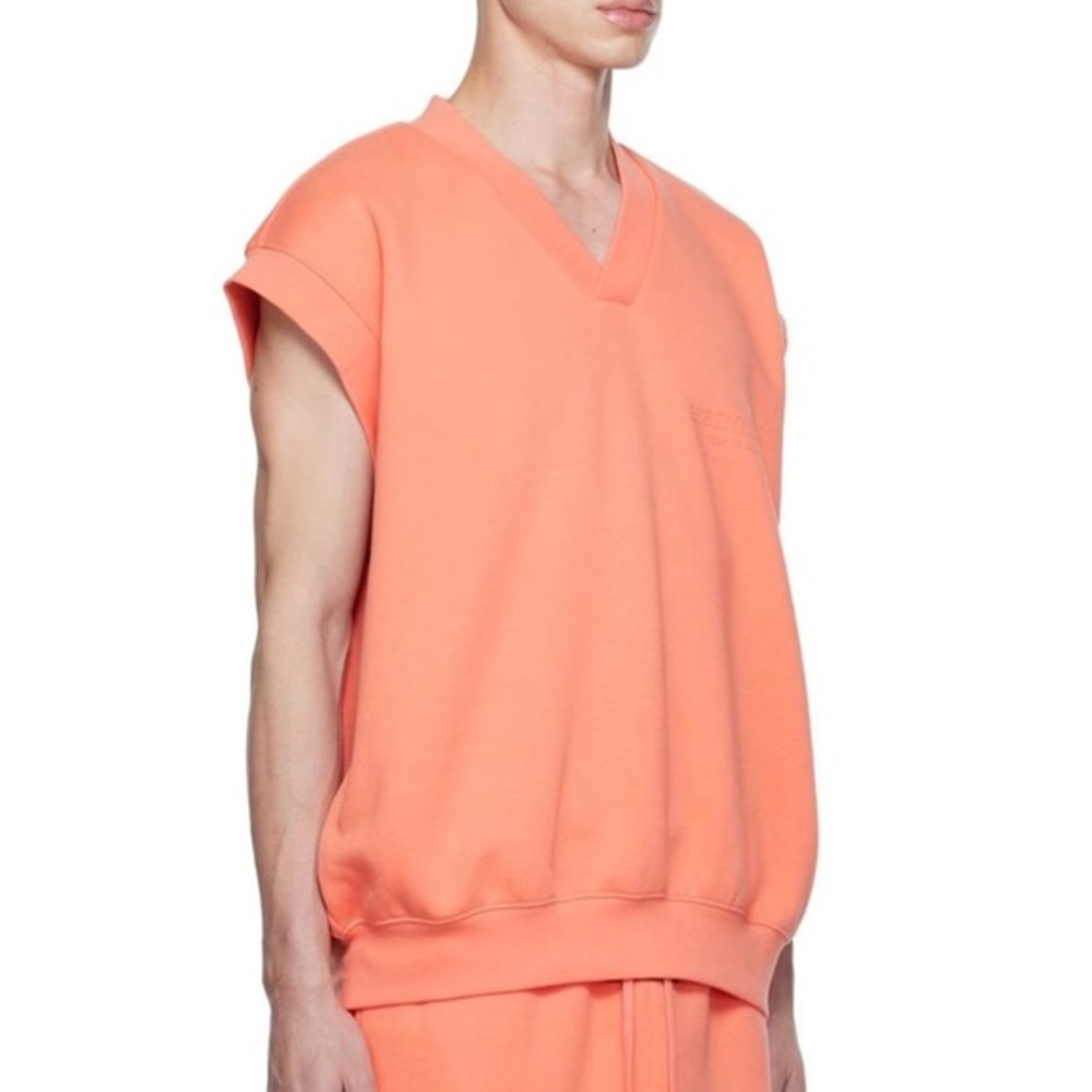 Easentials orange Sleeveless V-Neck Top